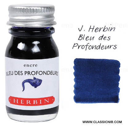 J Herbin 10ML/1/3 ounce Bottles: 10 ML Herbin Bleu Des Profondeurs